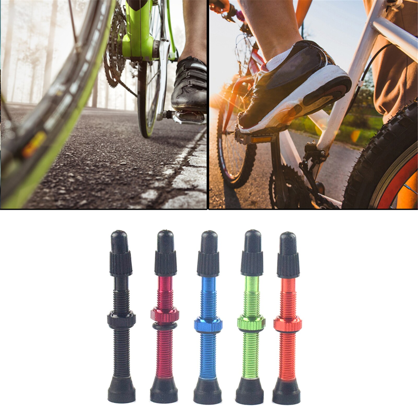 Tubeless Stem Valve Cap Aluminum Alloy 34/46/64mm Bike Accessories 1PC Tubeless Sealant 1Pair For Road MTB Presta Valve