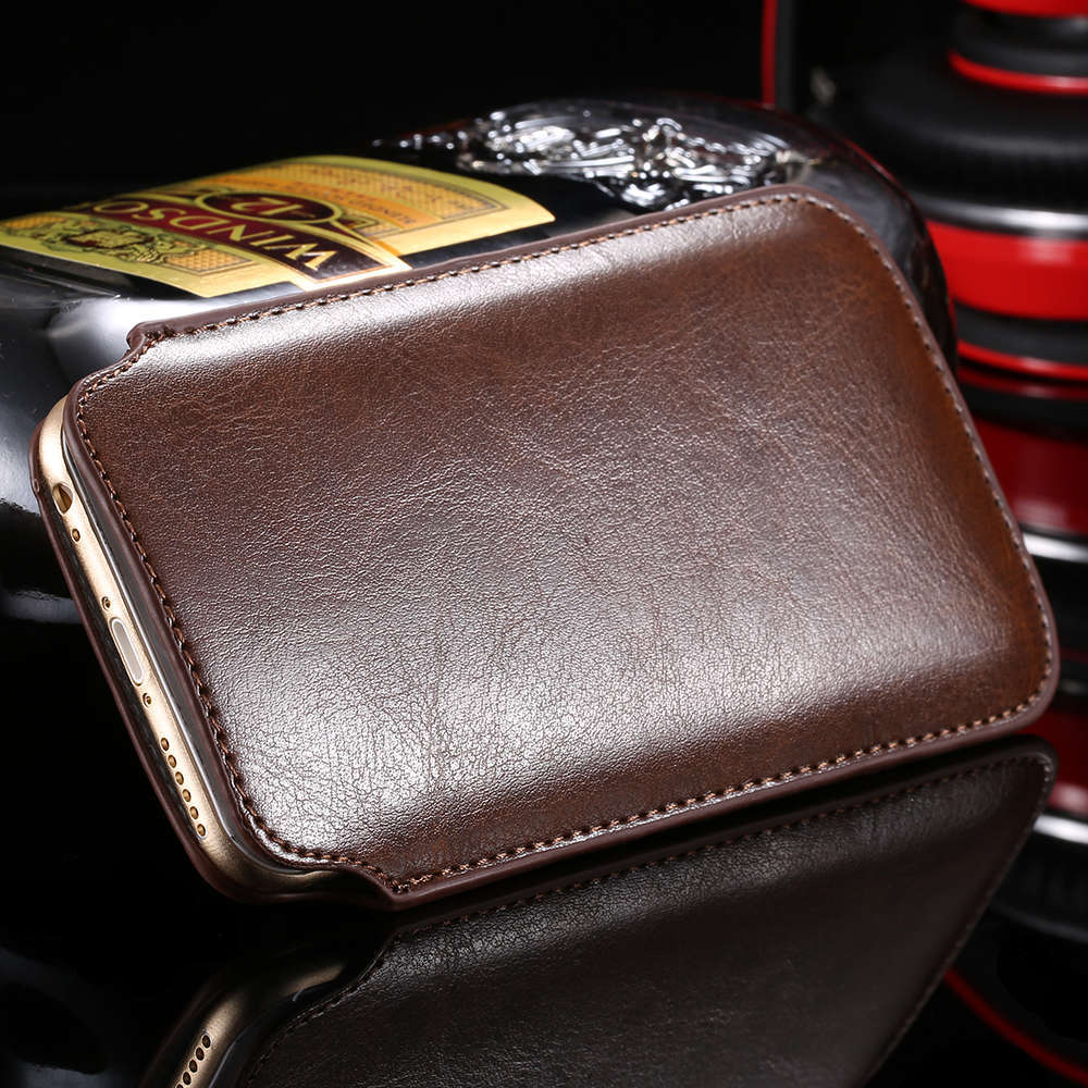 NORTHFIRE 5.5 pouces universel téléphone sac étui pour Huawei P30 Pro PU cuir étuis pour Xiaomi Mi9 luxe affaires Vintage pochette: brown