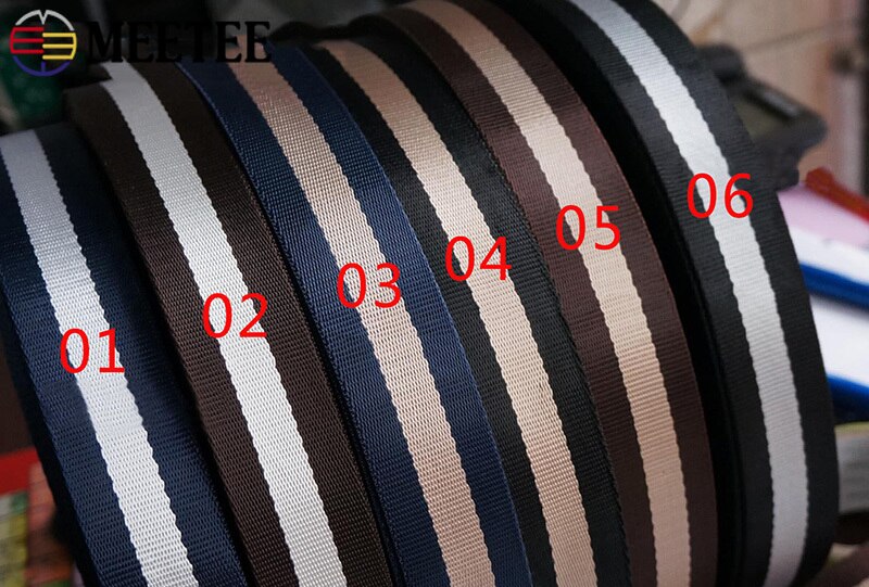 Meetee 8 metros 38mm Nylon cincha de franjas para bolsas Correa DIY para cinturón de seguridad de coche cinta decoración banda cinta accesorios de costura