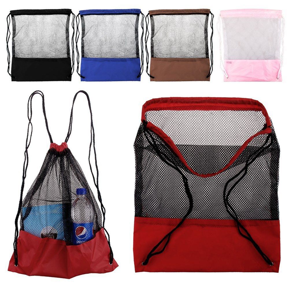 Mesh Drawstring Backpack Tote Sport Pack Clothes Shoe Travel Bag Beach Backpack Bag Toys ShoesClothes Organizer