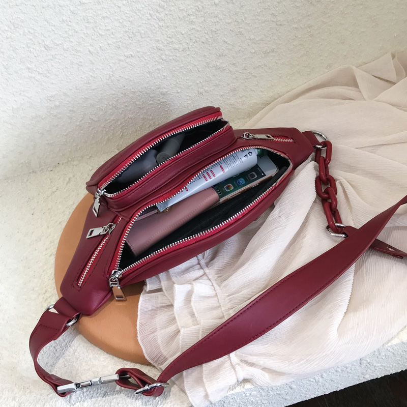 Stein aufbringen PU Leder Kette Taille Tasche Bananka Tasche auf EINE Gürtel Freizeit fanny Pack Frauen Schulranzen Bauch Band gürtel Tasche