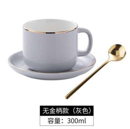 Ceramic Cup Coffee Mug Simple Modern Turkish Coffee Cups 6pcs Nordic Cartoons Tazas Cafe Cups and Saucers BE50MU: gray