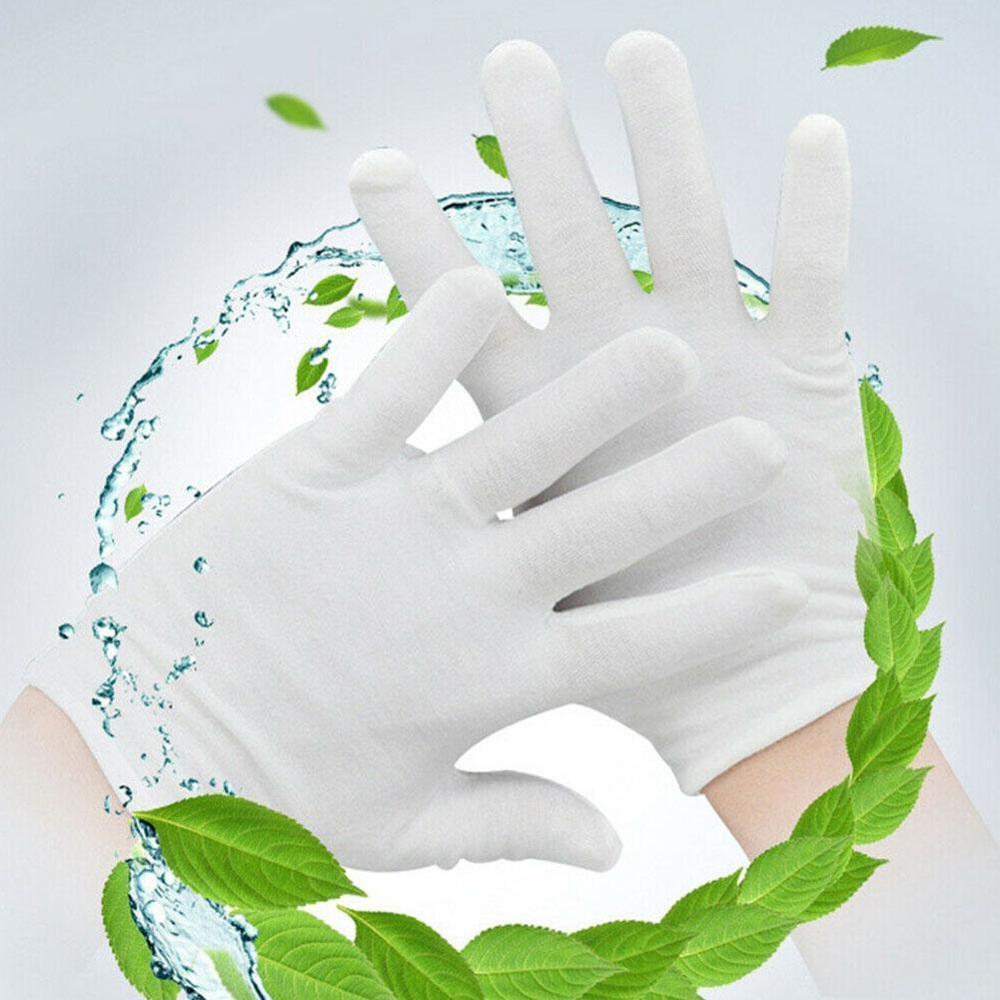 12 pairs/lot White 100% Cotton Ceremonial gloves for male female Serving / Waiters/drivers/Jewelry Gloves