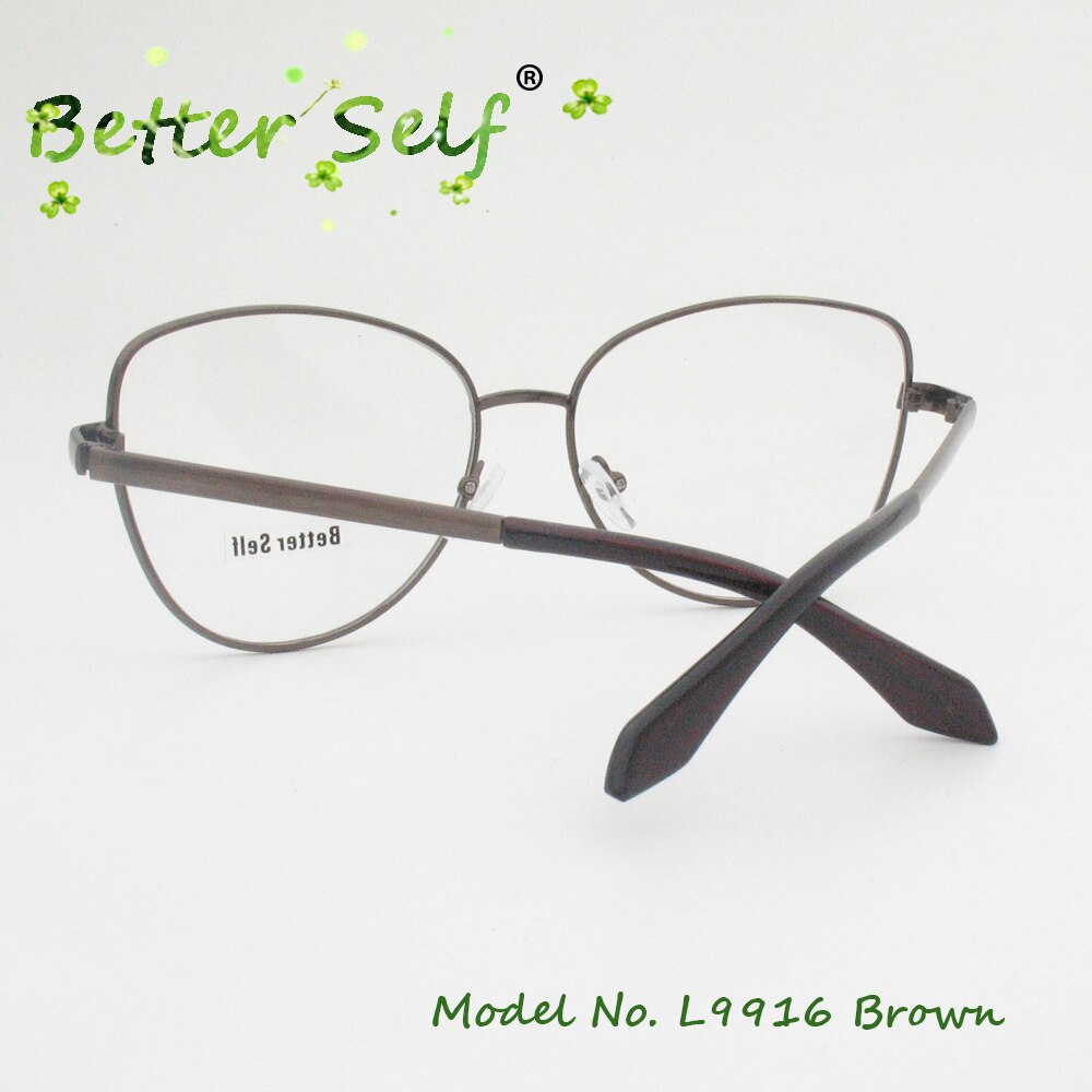 Better Self L9916 Prescription Eyewear Alloy Spectacles Gold Eyeglasses Frames For Women Myopia Optical Cat Eye Glasses