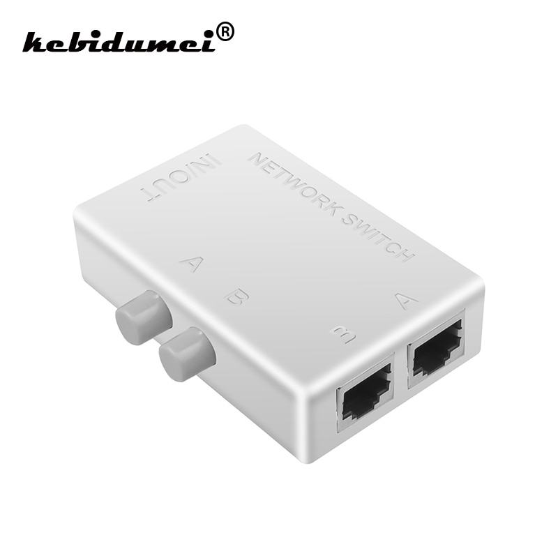 Kebidumei Mini 2 Port RJ45 Netwerk Switch RJ-45 Ethernet Netwerk Box Switcher Dual 2 Way Port Handmatige Sharing Switch Adapter hub