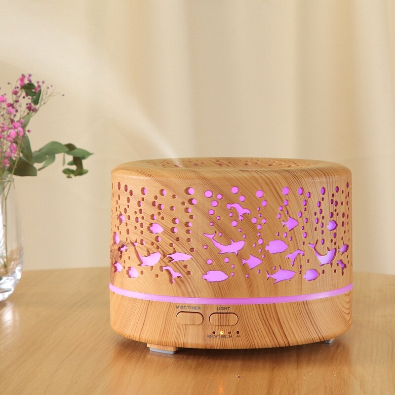 700Ml Big Capacity Aroma Diffuser Aromatherapy Wood Grain Essential Oil Diffuser Ultrasonic Cool Mist Humidifier for Office Home