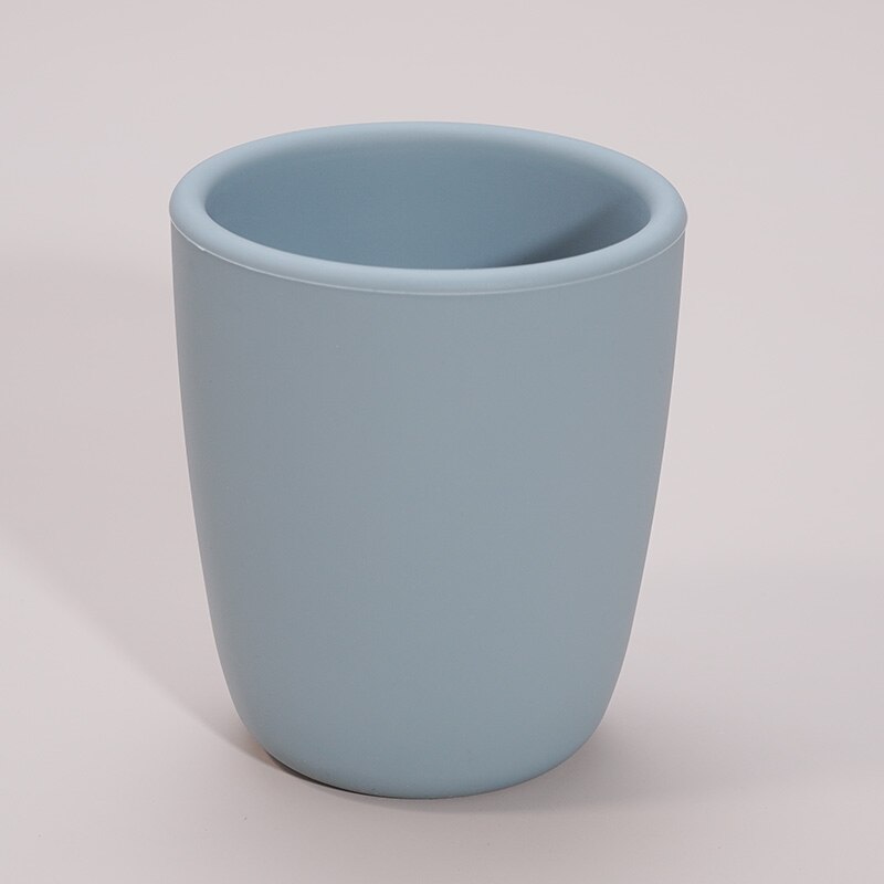 Taza de agua para bebé, vaso portátil de silicona para alimentación infantil, de grado alimenticio, Color sólido: 004 ether
