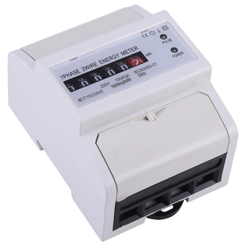 1 Phase 2 Wire Din Rail Electronic Energy Kwh Meter 10(40)A Power Consumption Watt Energy Meter: Default Title