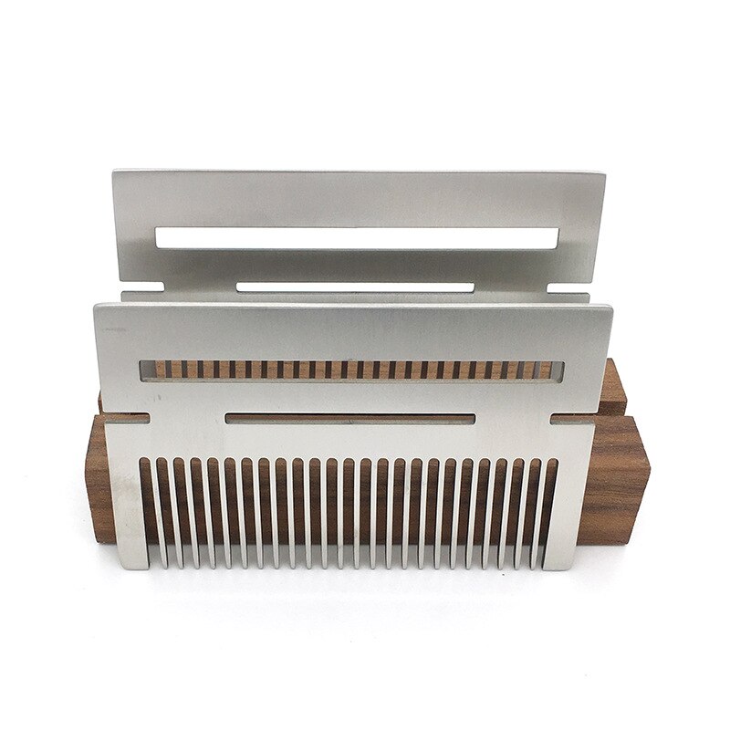 1Pc Men's Stainless Steel Comb Card Size Portable Men's Comb Handmade Comb Teeth Smooth Can Be Used As Beard Shaping Tool