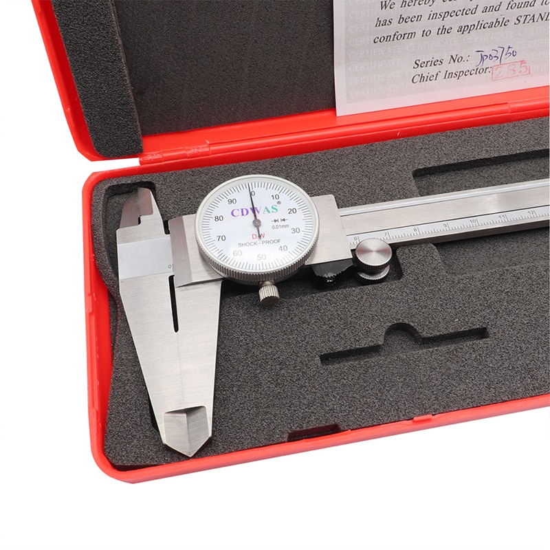 Dial Calipers 0-200 mm 0.01mm High Precision Industry Stainless Steel Vernier Caliper Shockproof Metric Measuring Tool