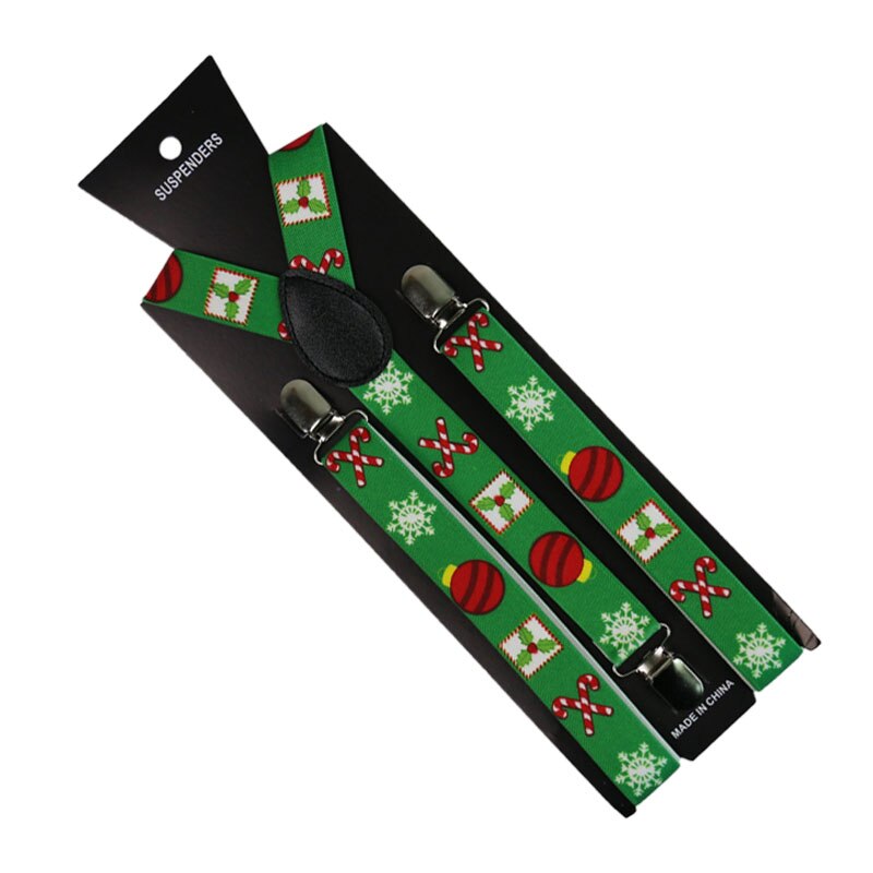 2.5cm brede jule-røde print seler justerbare y-ryg seler seler xmas: 02