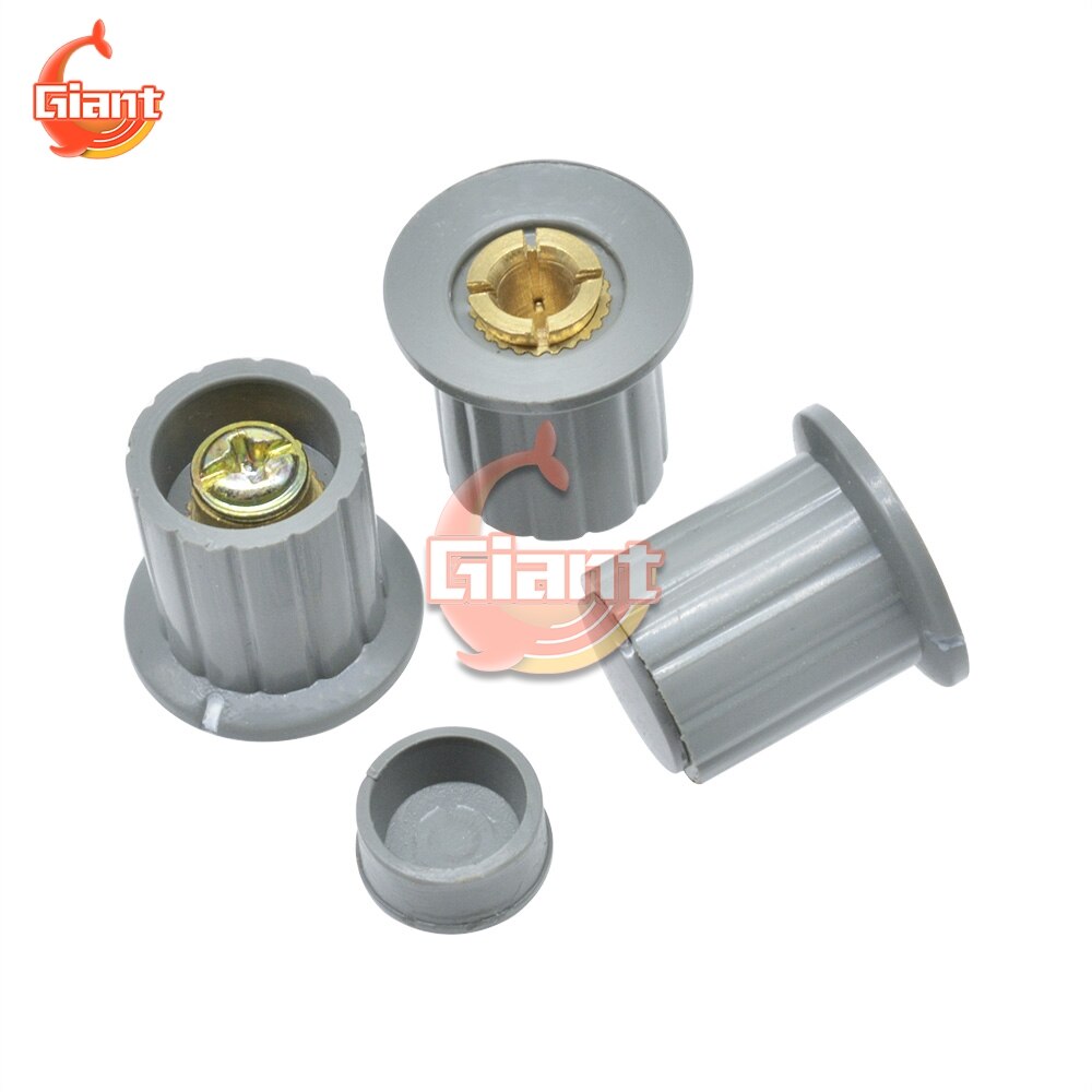 5 st/lot potentiometer ratt skala ratt justerbar 4mm 6mm 6.35mm insats dia. trådlindad potentiometerlock bxd 3-13 bxd 3-12 3590s: Grå
