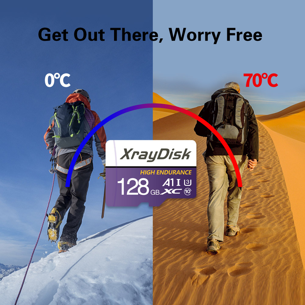 Xraydisk 32GB 64GB 128GB 256GB Tarjeta de memoria de alta velocidad Tarjeta TF Clase 10 para cámara y cámara de salpicadero