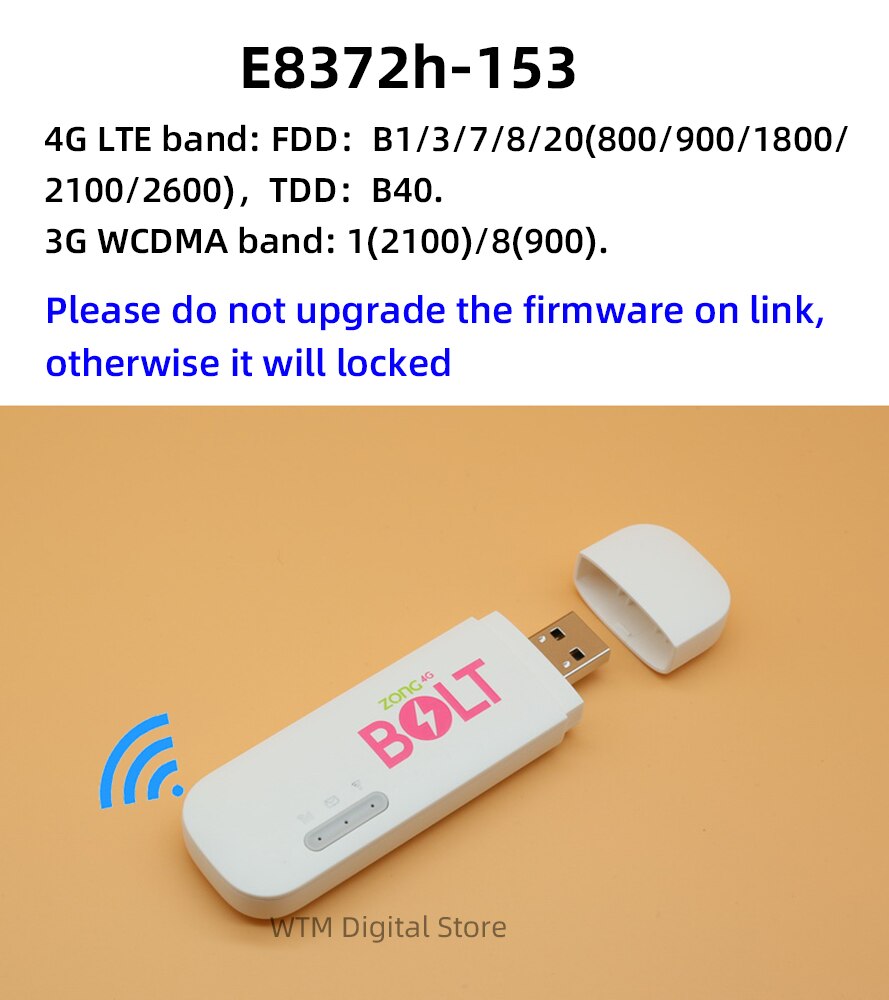 HUAWEI-llave electrónica E8372, 4G, WIFI USB, wifi, punto de acceso, desbloqueo: E8372h-153