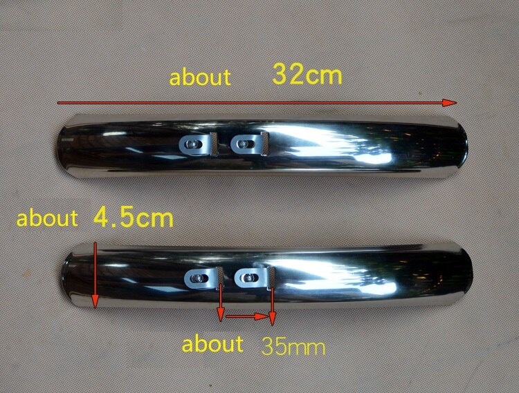 Retro Fiets Spatbord Rvs Spatbord 24/26 Inch 700C Stad Fiets Fenders Zilver 1 Paar