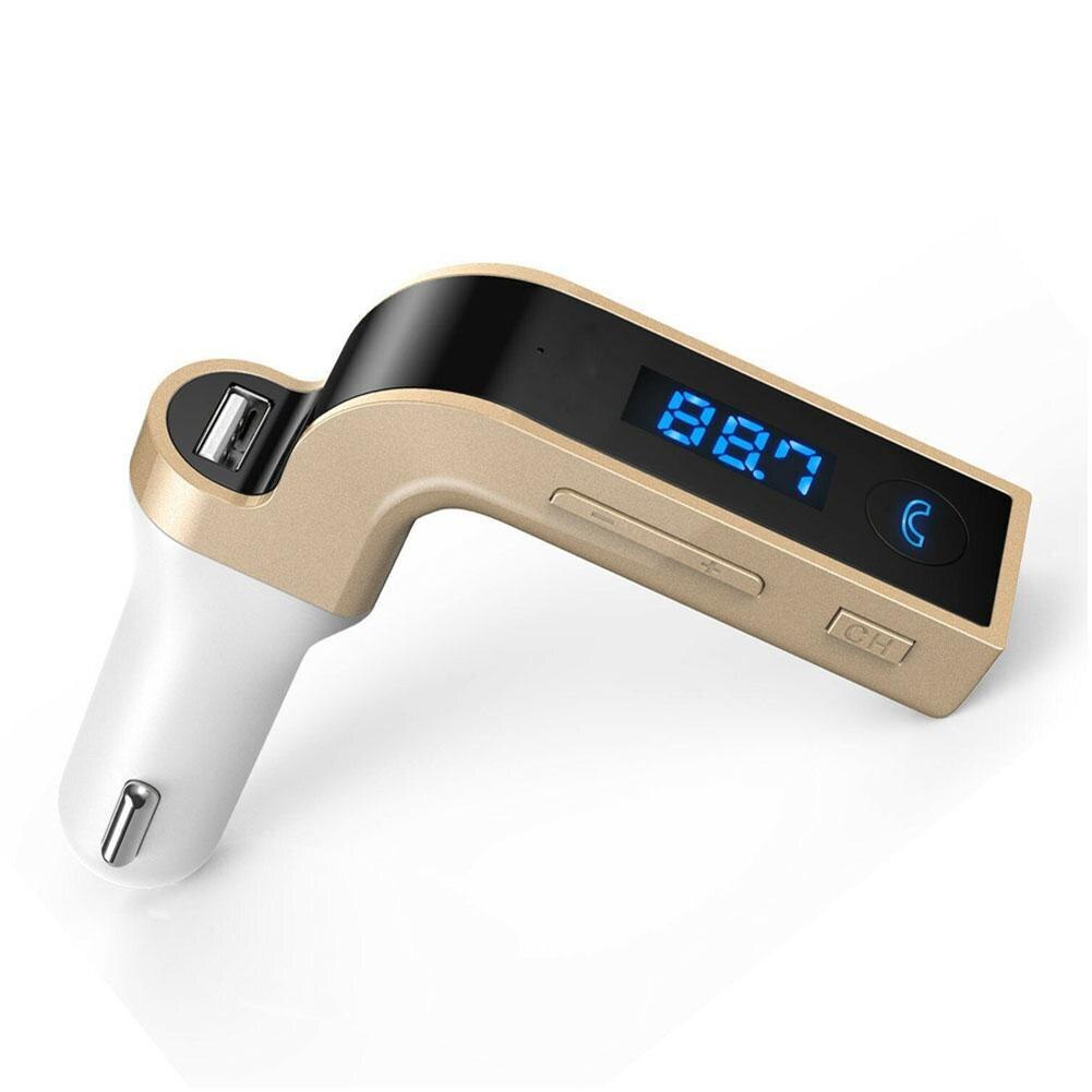1pc Kit de coche manos libres Bluetooth FM Transmisor de Radio MP3 jugador cargador USB adaptador de cargador de teléfono para el coche Kit de accesorios de coche: Default Title