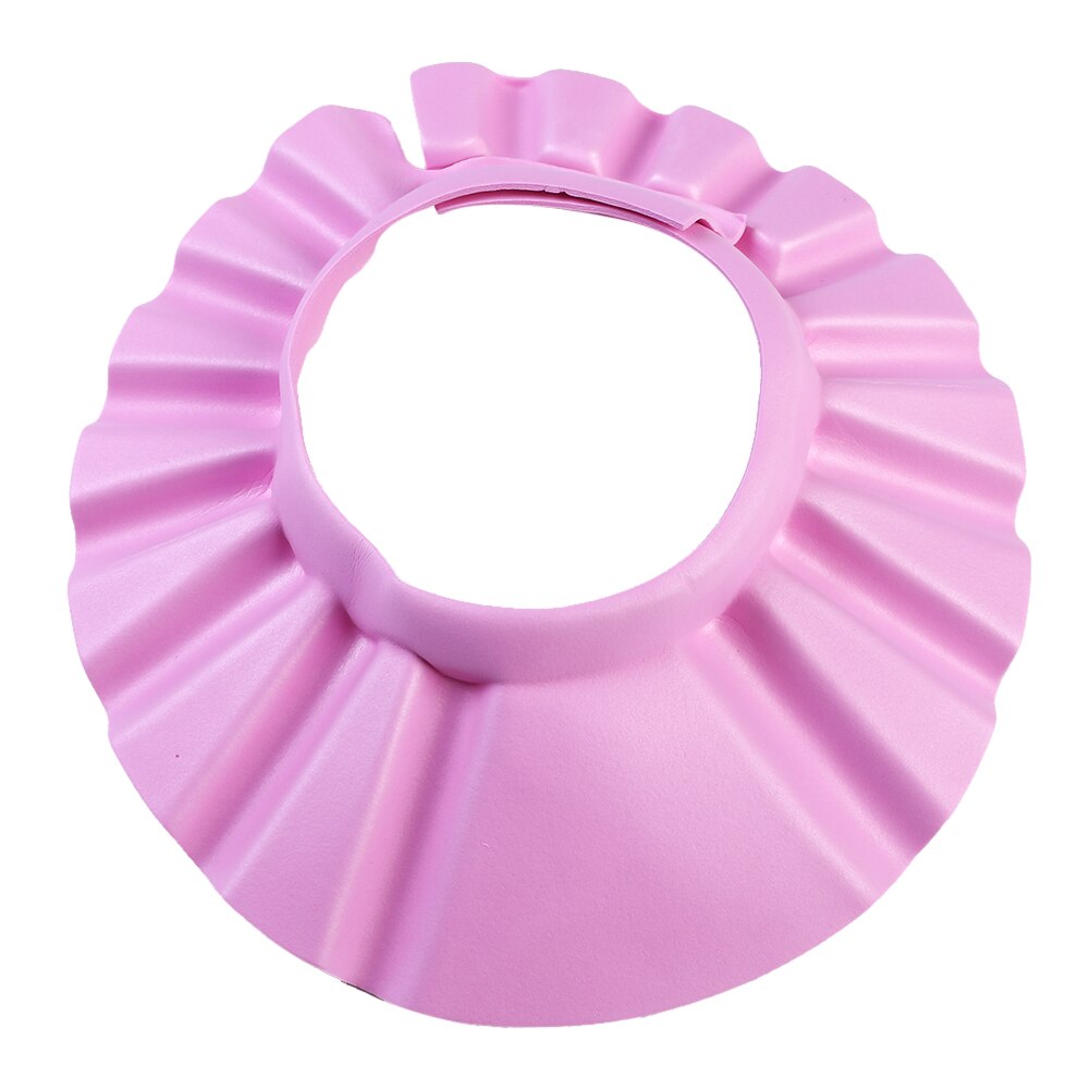 Gorro de champú ajustable para bebé, gorro de ducha de baño seguro, protector para el cabello para niños, gorros divertidos elásticos ajustables de 37-42cm: Rosa
