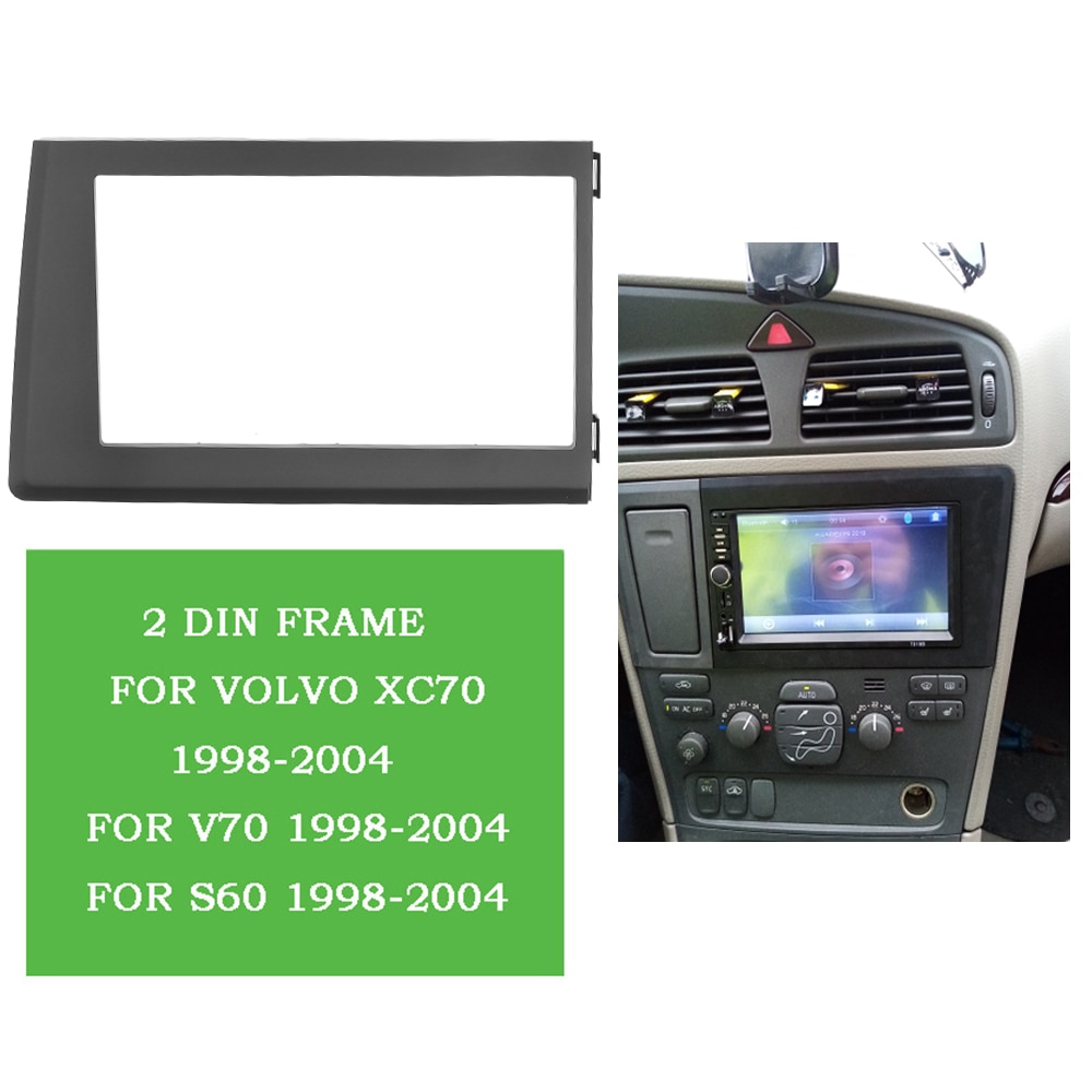 2 Din Frame Autoradio Fascia Voor Volvo XC70 V70 S60 1998-2004 Dubbel Din Frame Stereo Plaat Trim kit Panel Dash Cd Dvd