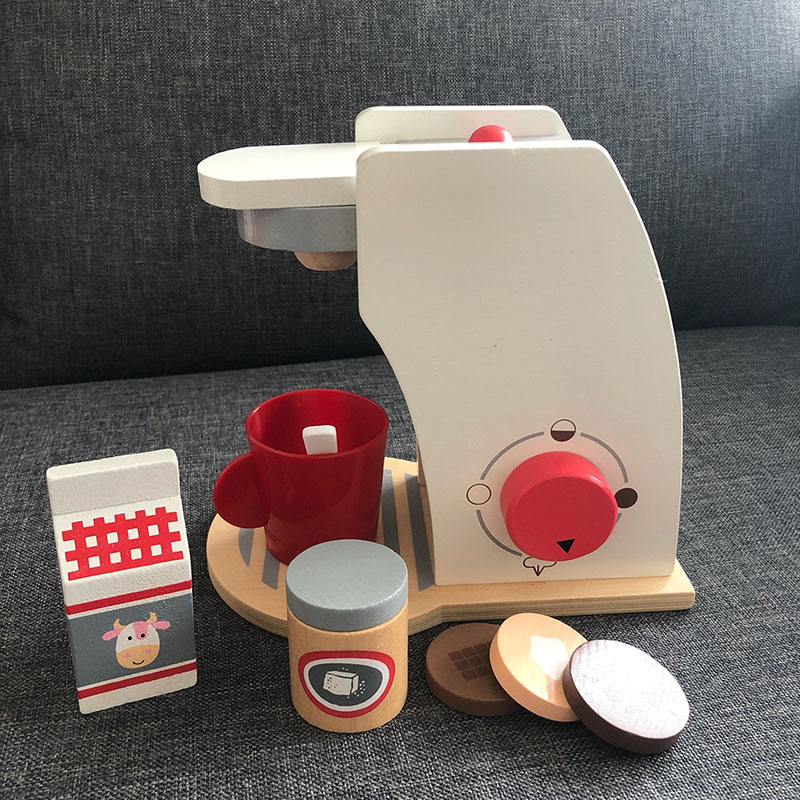 Kids Wooden Pretend Play Sets Pretend Toasters Bread Maker coffee machine game children's toy mixer Kitchen Educational toy