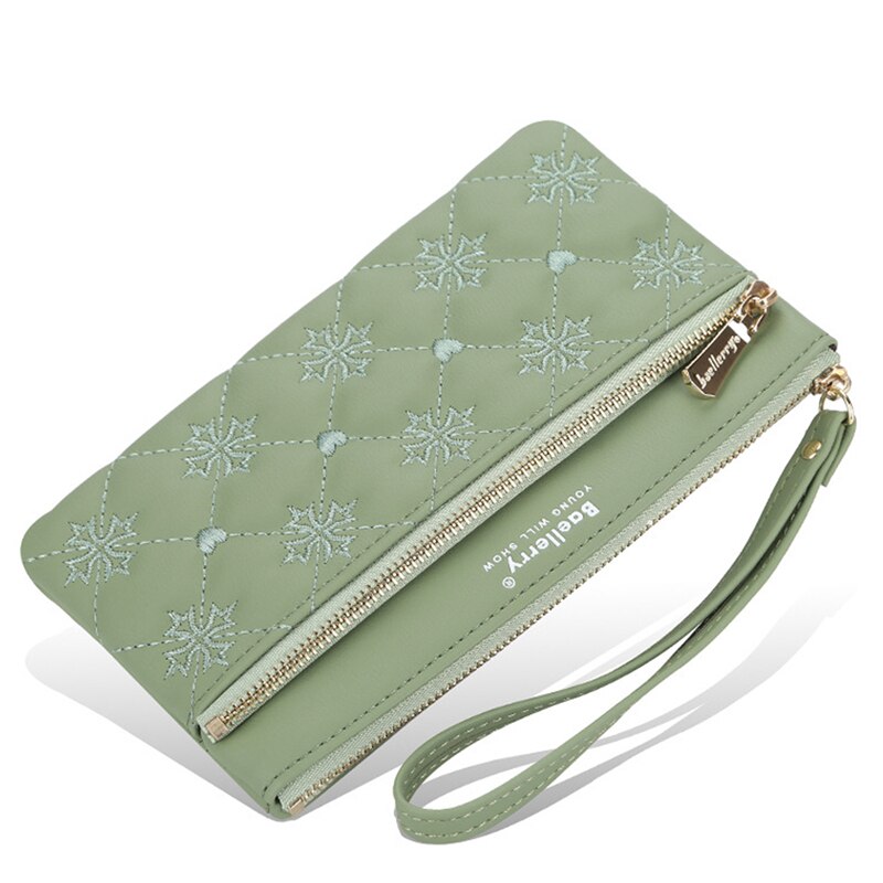 Vrouwen Portemonnee Portemonnees Dames Lange Koreaanse Geborduurde Grote Capaciteit Rits Clutch Bag Portemonnee Vrouwen Carteras Portemonnee: green