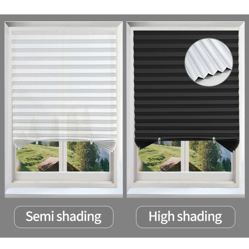 Plisserade rullgardiner non-woven zebragardiner högskuggande mörkläggningsgardin sovrum vardagsrum badrum balkongdekor