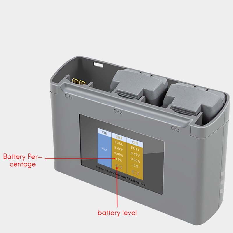Drone Batterijen Kleurrijke Scherm Digitale Display Twee Manier Opladen Hub Usb Batterij Oplader Voor Dji Mini Se Accessoires