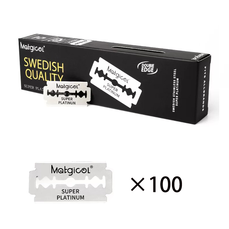 50/100PCS mens razor blade Swedish stainless steel barber double edge razor blade Razor Blades For Double Edge Razor: Red