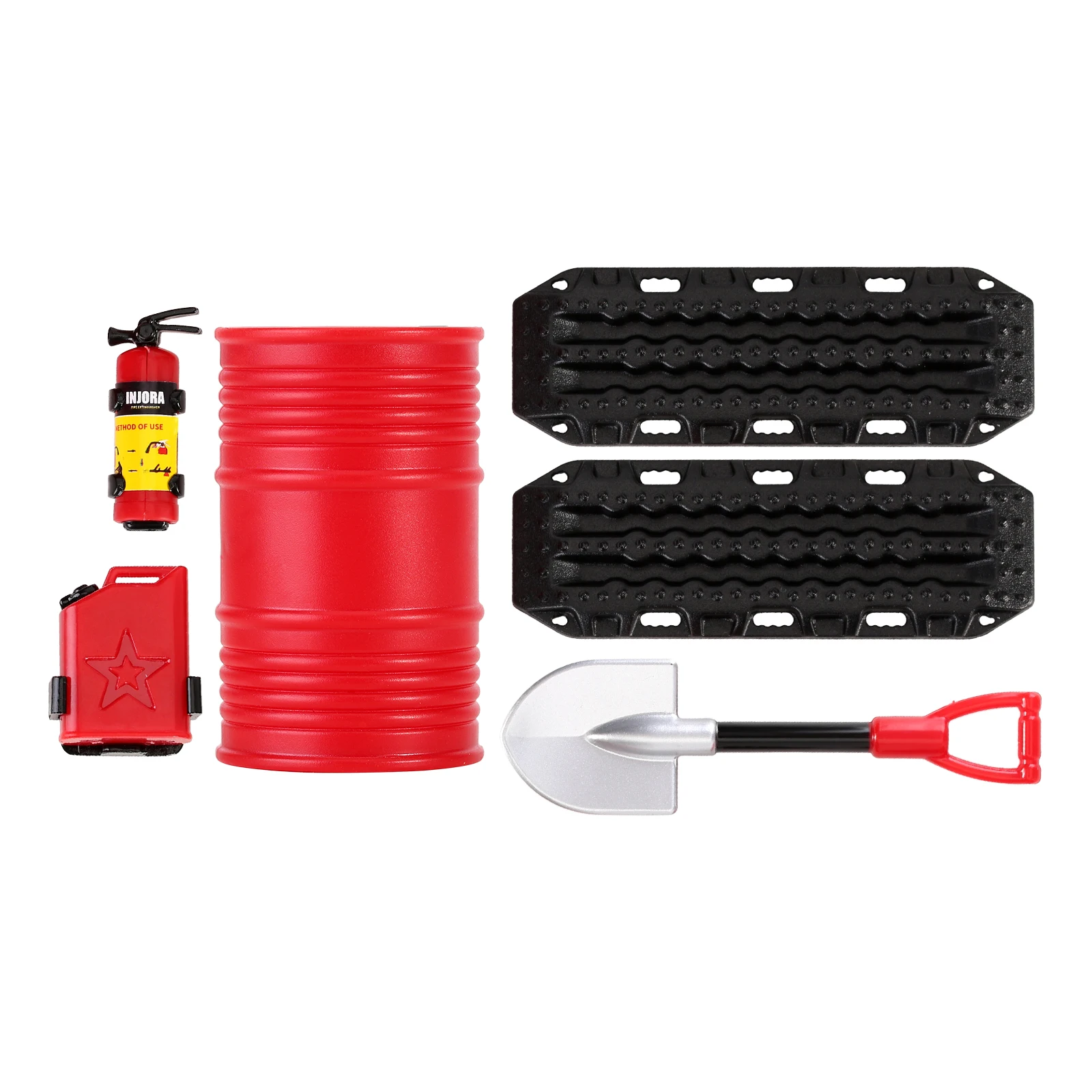 INJORA-extintor de incendios con decoración moldeada, pala para tanque de combustible, tambor de aceite para coche trepador de control remoto TRX4M SCX24 FCX24 Enduro24 1/18 1/24: Azul marino