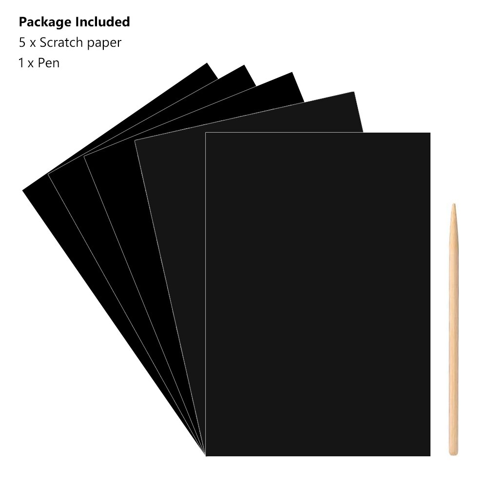 5 Stks/set 16K 10X7 "Scratch Art Paper Magic Schilderen Papier Met Tekening Stick Voor Kinderen Educatief speelgoed Kleurrijke Tekening Speelgoed