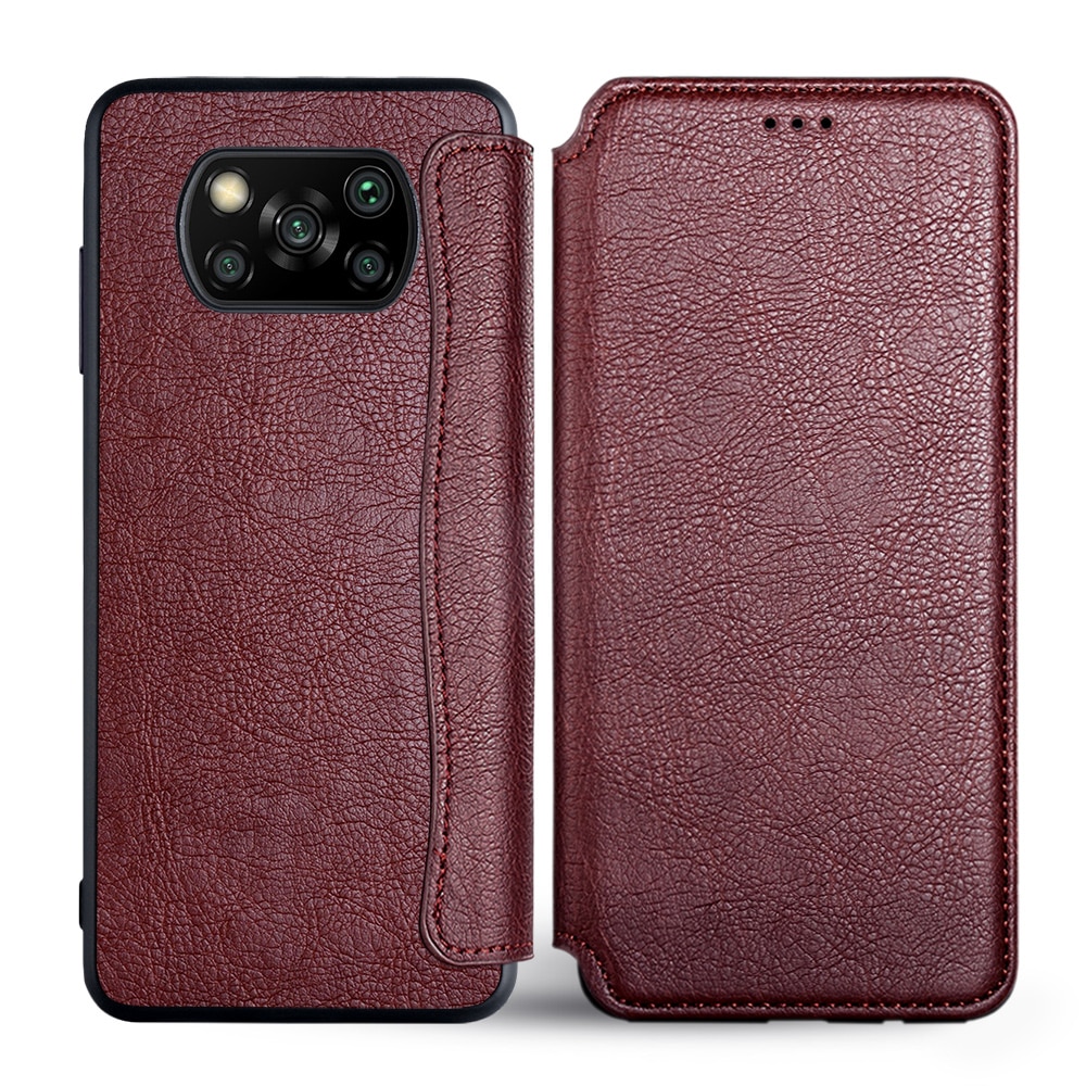 Case Voor Xiaomi Poco X3 Nfc X3 Pro Leather Flip Cover Met Card Slot Geen Magneet Voor Xiaomi Poco X3 nfc X3 Pro Case Coque Funda: Poco X3 / Coffee