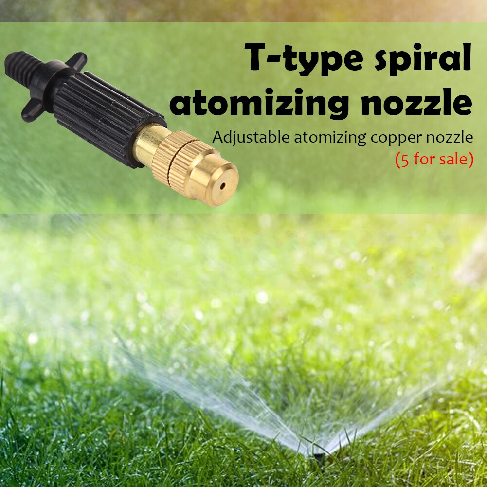5pcs Adjustable Thread Copper Water Sprinkler Head Automatic Spray Tip Nozzles Nebulizer 4/7 Pipe Watering Irrigation System Gar