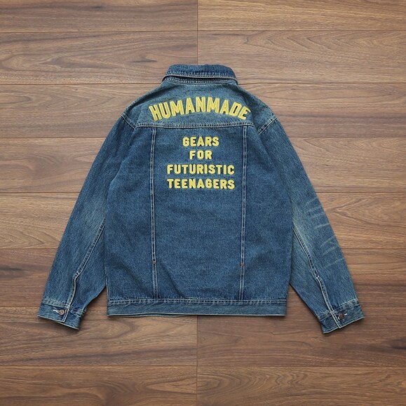 2022ss Human Made Jacket Embroidered Polar Bear Washed Retro Denim Jackets for Men Women: 2 / S