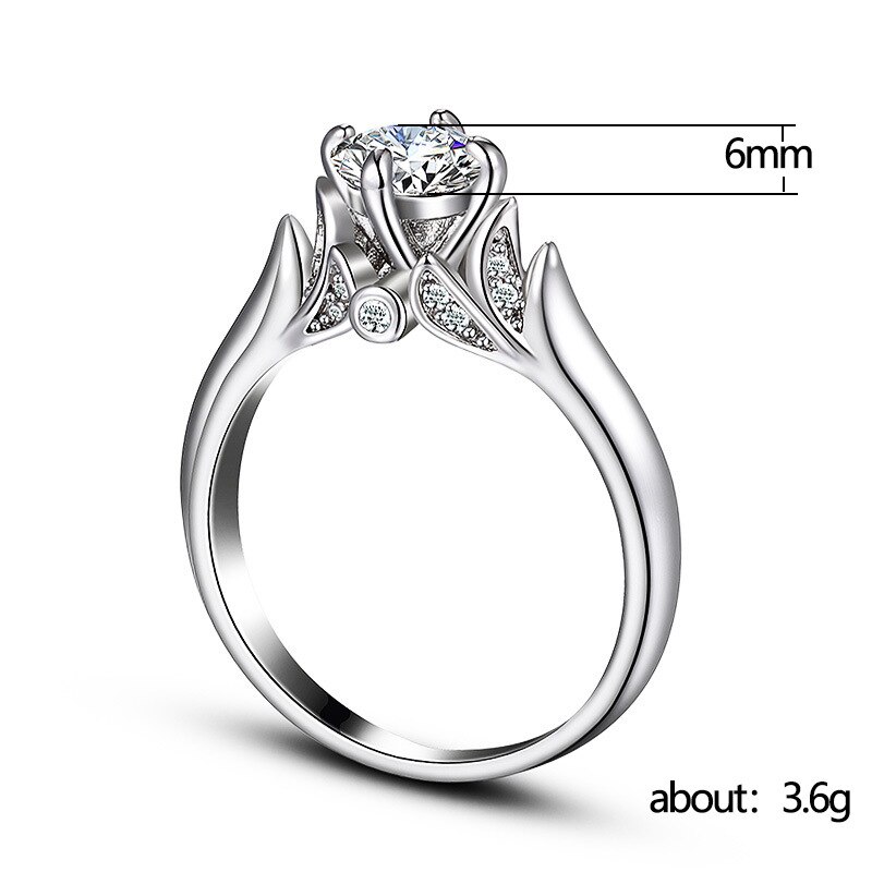 Luxe Cz Ring Delicate Bloem Ring Vrouwen Rose Goud Kleur Glanzende Zirconia Party Dagelijks Wearable Meisje Stijlvolle Sieraden