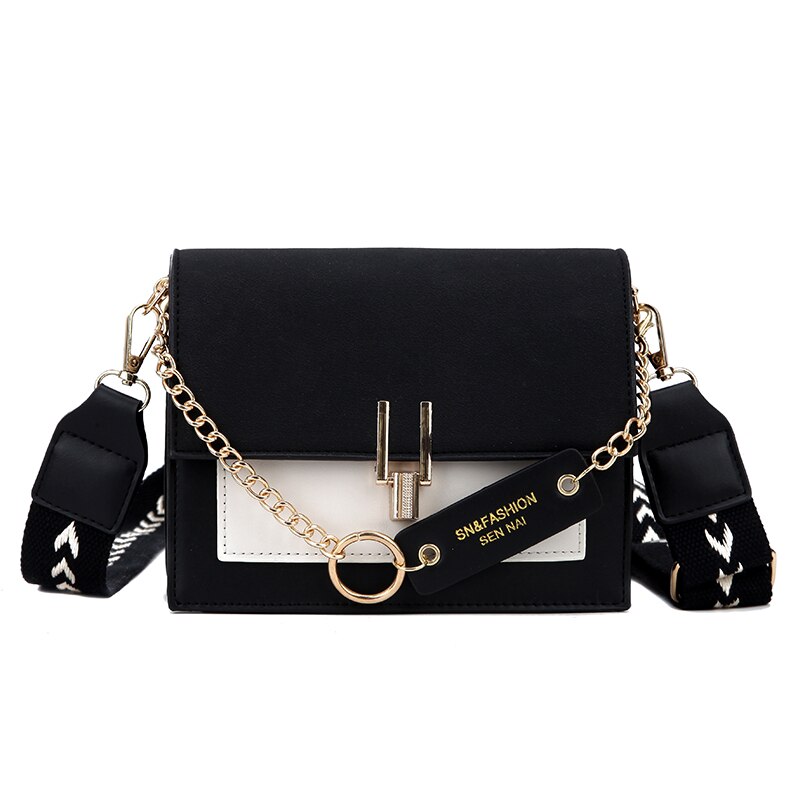 mini handbags women ins ultra fire retro wide shoulder strap messenger bag purse simple style Crossbody Bags