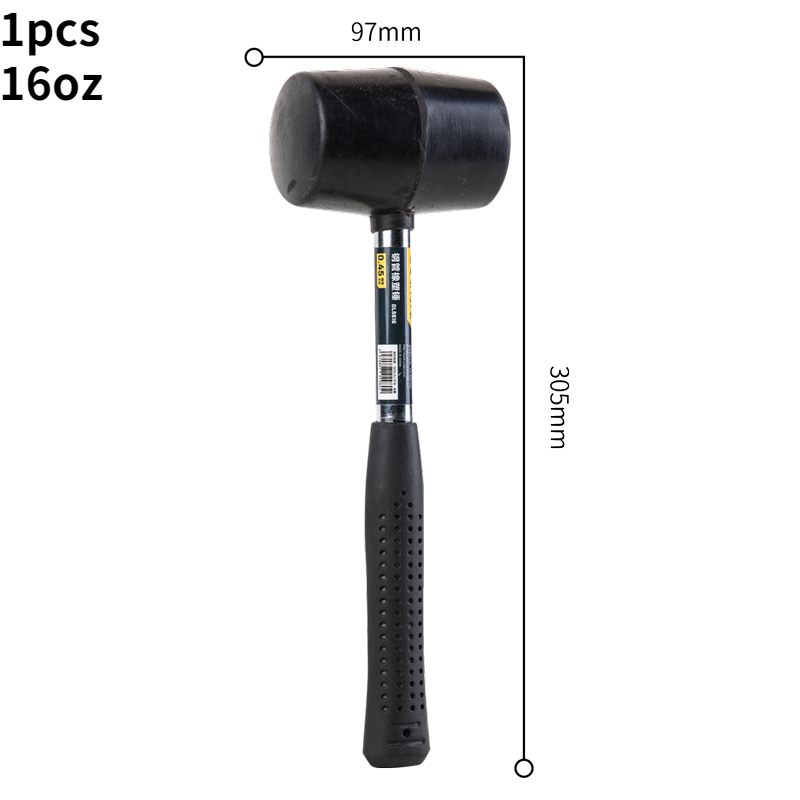 Deli Multifunction Heavy Duty Mallet Rubber Hammer 12/16/24oz Floor Ceramic Tile Installation Hammer Hand Tools: DL5616