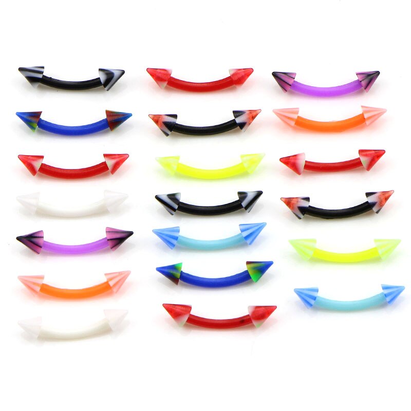 20 stk farverig fleksibel blanding farve silikone mavepiercing navle fleksibel bar navlepiercing piercing nombril ørestikker: 2