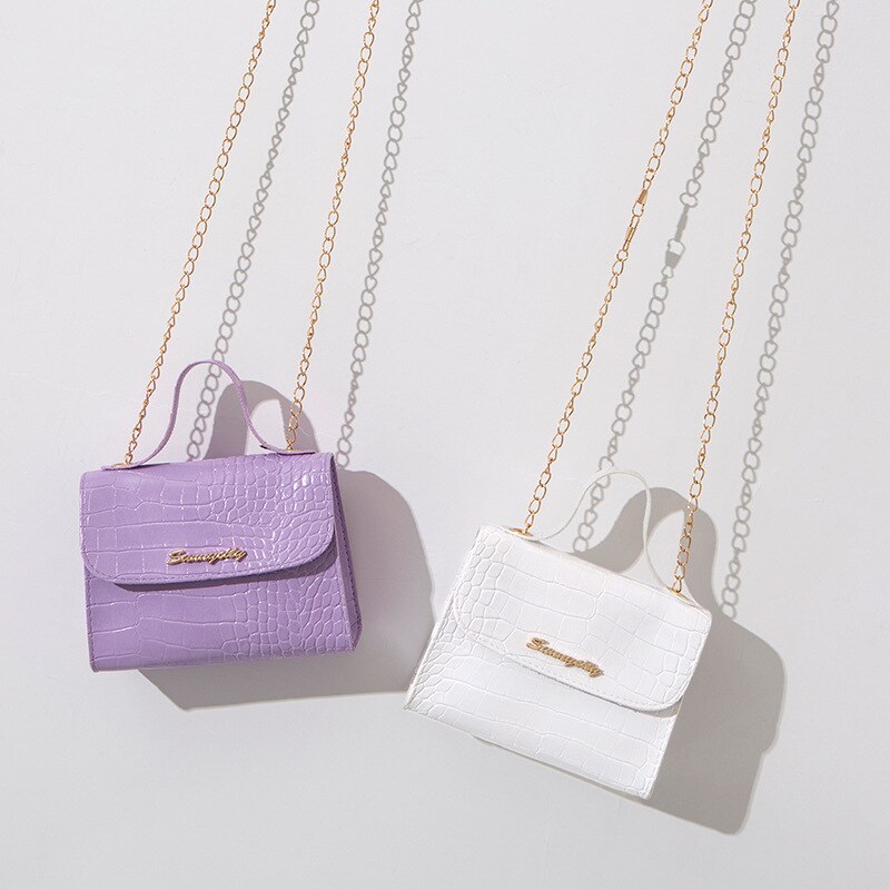Zomerse dames vierkante crossbody tas zacht pu leer snoepkleurige messenger bag ketting effen kleur mini schoudertas