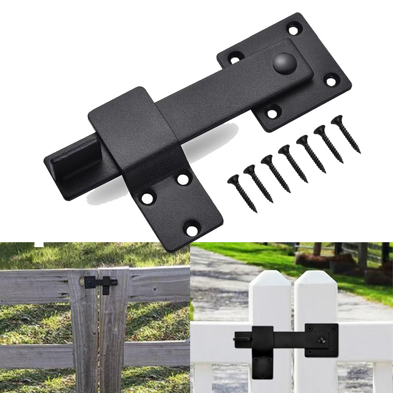 Barn Door Latch Farm Door Bolt Sliding Door Clasp Fence Gate Lock Latch Metal Lock Buckle Anti-Theft With Screw Hardware Part