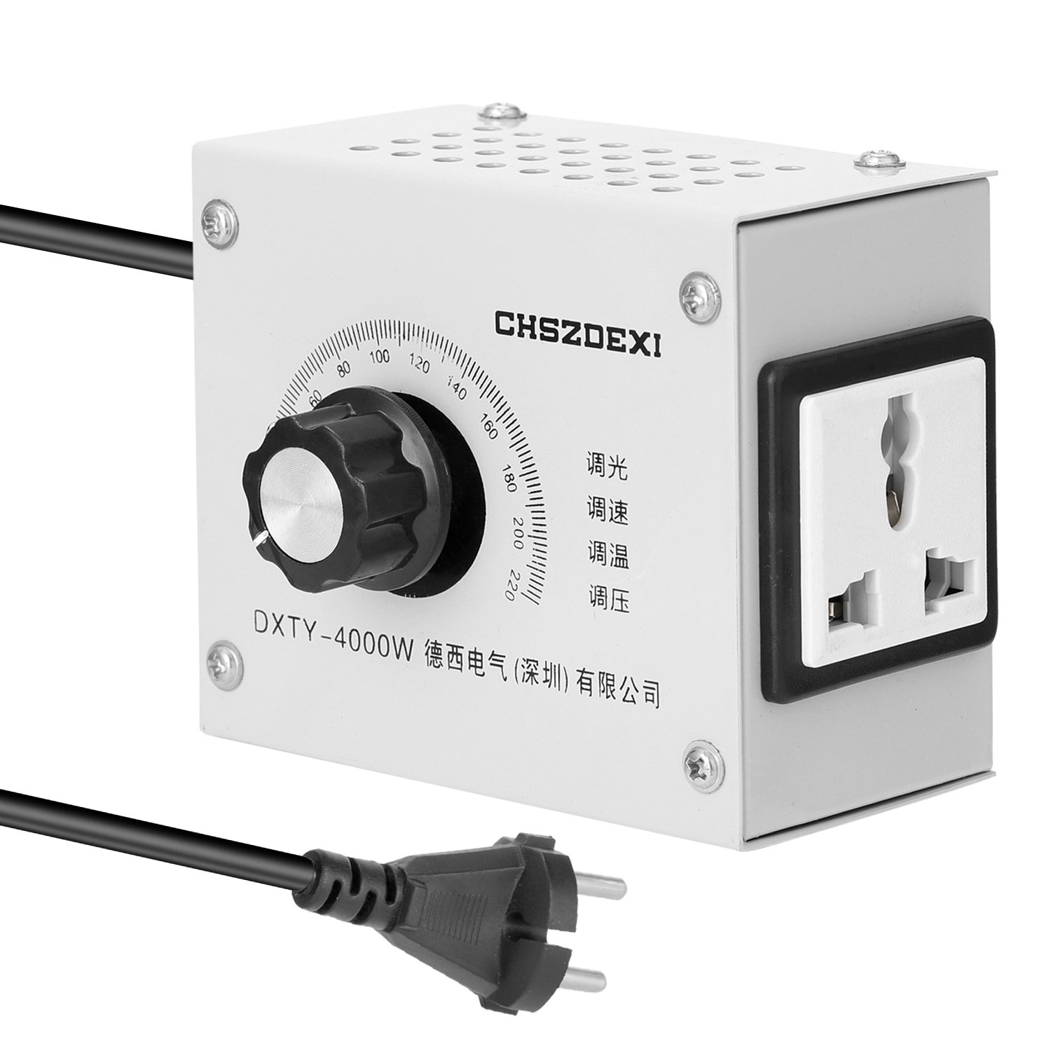 Kompakt variabel spændingsregulator bærbar hastighedstemperatur lysspænding adjuverbar dimmer transformator 220v 12v