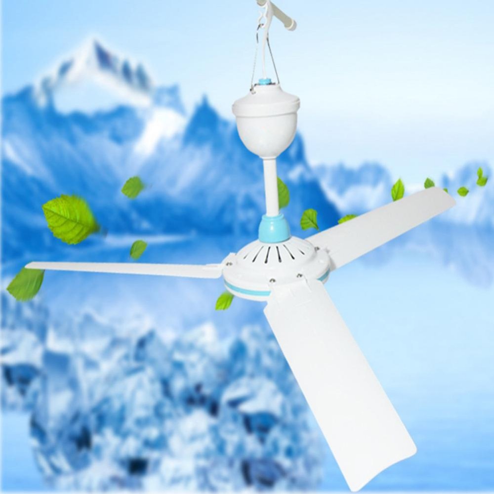 DC12V Portable Ceiling Fan 3 blades 6w Plastic Energy saving Mini Ceiling Fan Household Camping