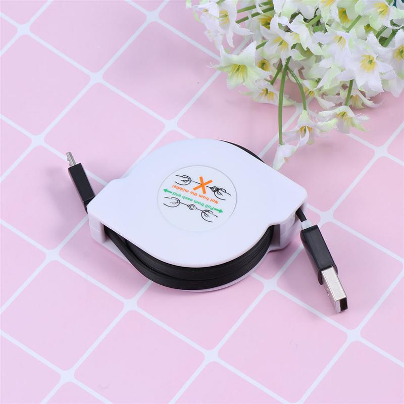2m USB Charging Cable Retractable Fast Charging Cord Portable High Charger Cable for Android Phones (Black)