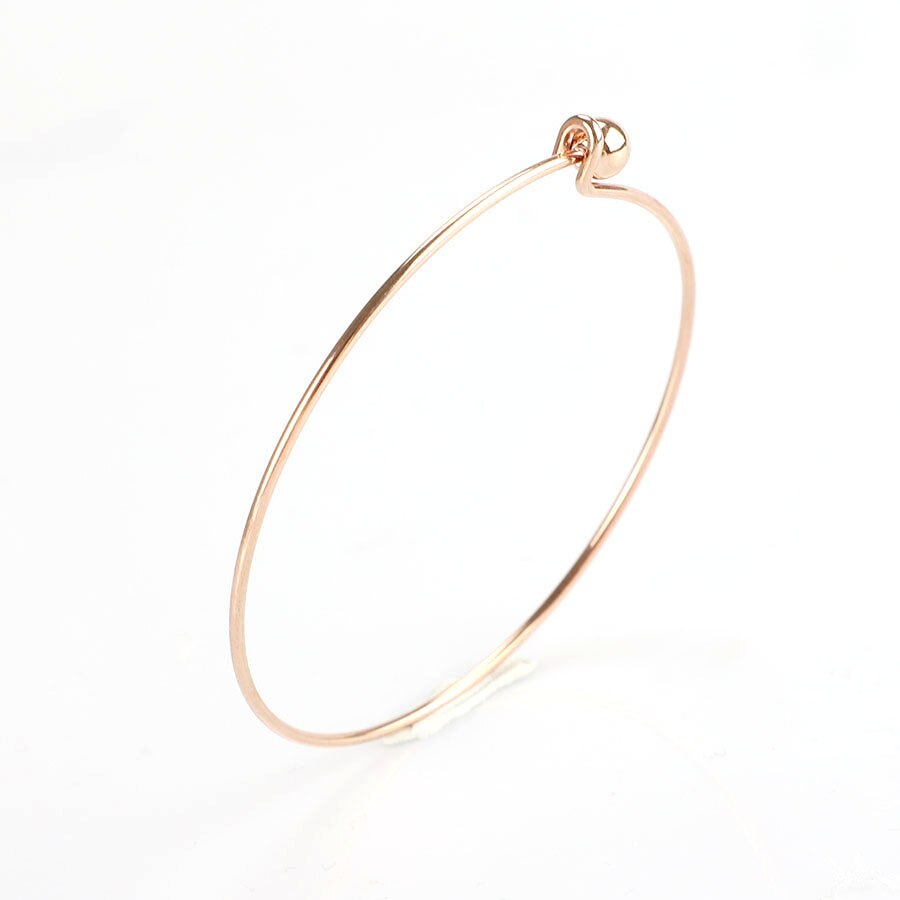 Moda fio de aço inoxidável expansível pulseira base ajustável pulseira diy charme pulseiras para mulheres ouro para granel atacado: Rose Gold