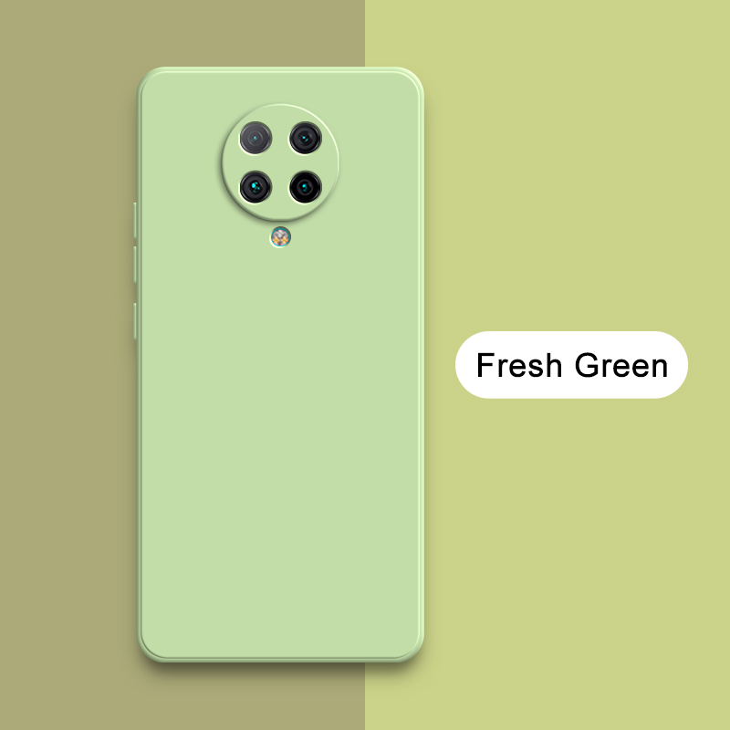 Coque carrée originale en Silicone liquide pour Xiaomi POCO F2 Pro, protection d'objectif d'appareil photo, coque arrière de téléphone souple F2Pro, armure antichoc: Néoprène / Orange