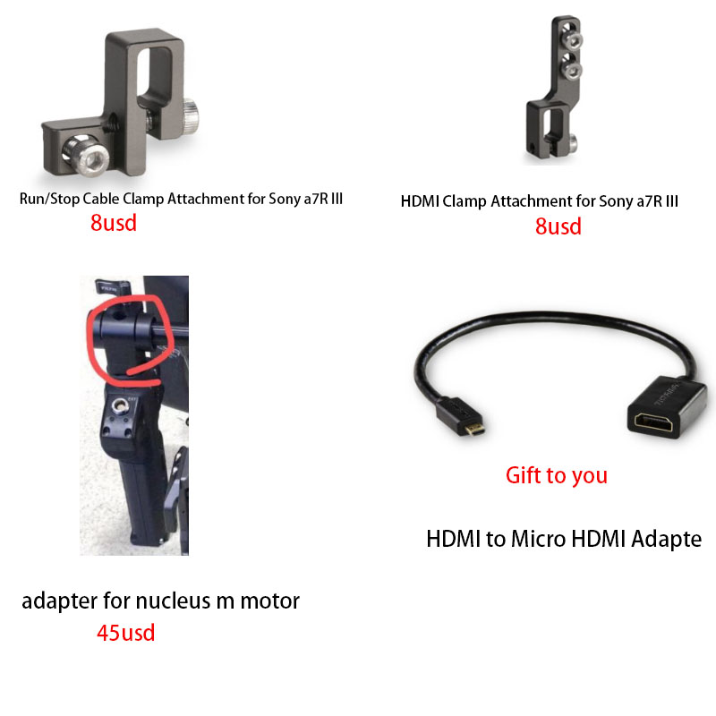 Tilta TA-T17-A-G Cage accessorie for SONY A7/A9 Single Rod Holder HDMI Clamp Attachment Run/Stop Cable HDMI to Micro HDMI CAGE