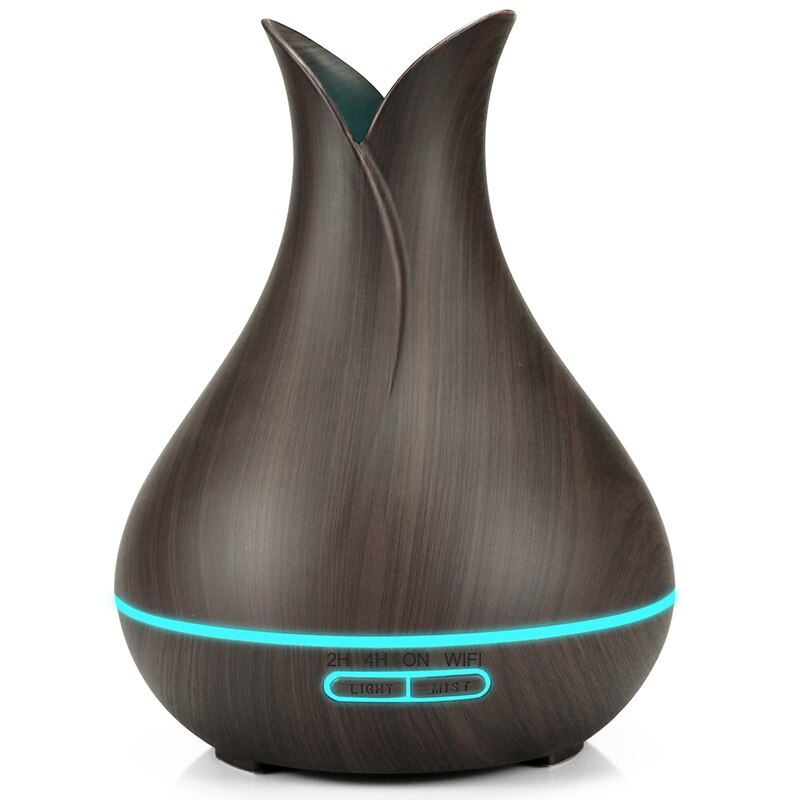 Slimme wifi-luchtbevochtiger, aromatherapie-diffuser met essentiële olie en alexa, google-app, spraakbesturing 400ml: Default Title
