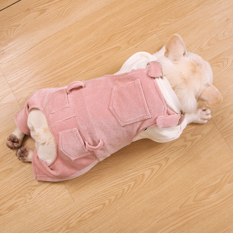 Französisch Bulldogge Overall Haustier Hund 4 beine Warme Kleidung Für Kleine Mittel Welpen Hunde Kleidung Schnauzer LAC02: Rosa / XL