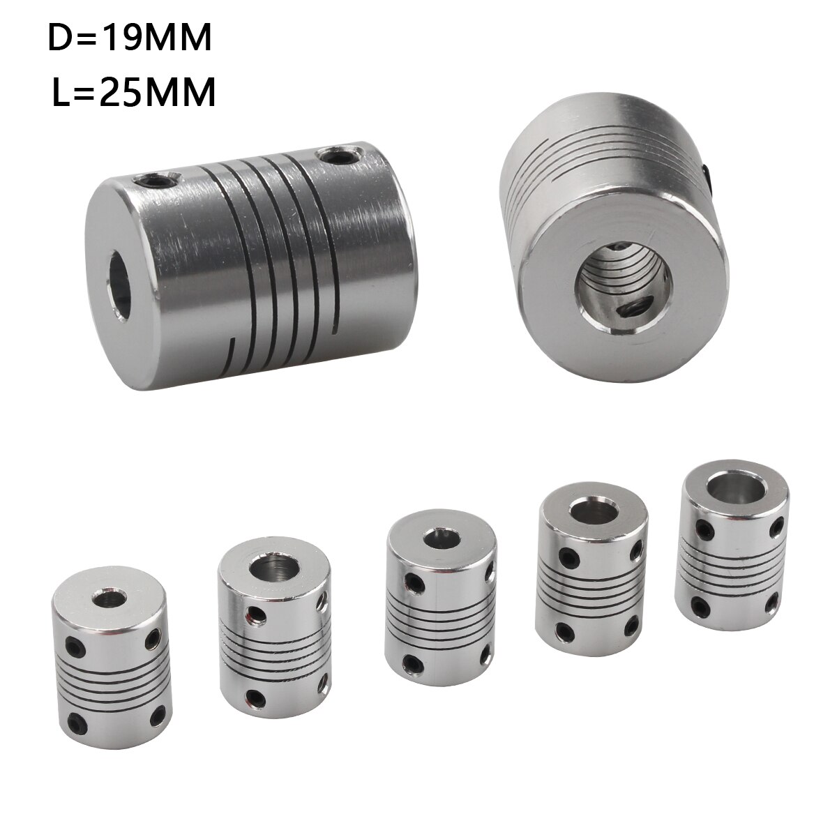 1Pc Motor Jaw Shaft Coupler 5Mm Tot 8Mm Flexibele Koppeling Od 19X25Mm 3/4/5/6/6.35/7/8/10Mm