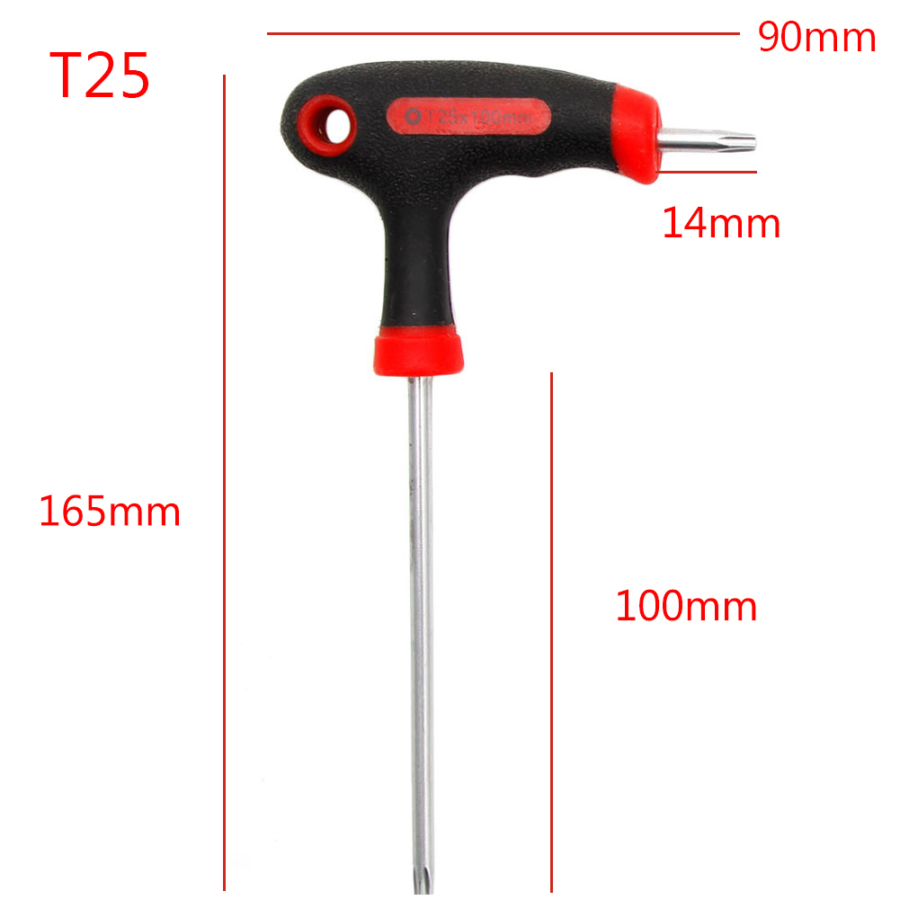 T-Handle Grip Torx &amp; Hex Allen Key Screwdriver Driver Tool T10/15/20/25/30/40: T25