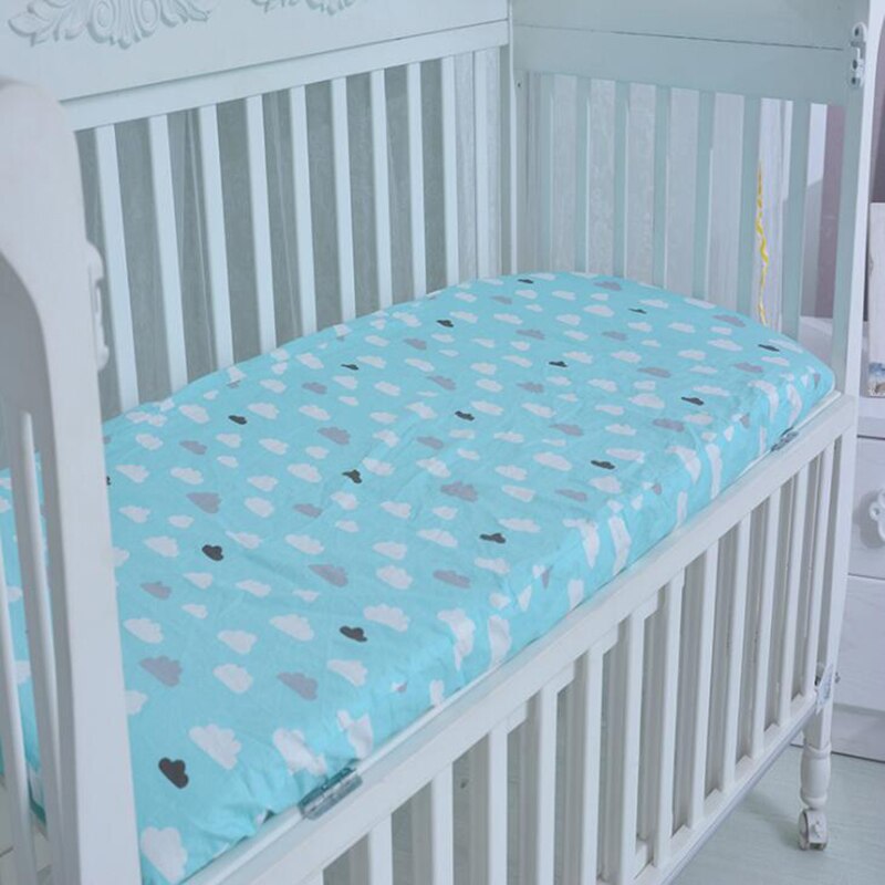 Nyfødt barneseng cribbed sheetchildren sengetæppe småbørneseng sengetøj bomuld blødt spædbarn lagner bwz 006: E