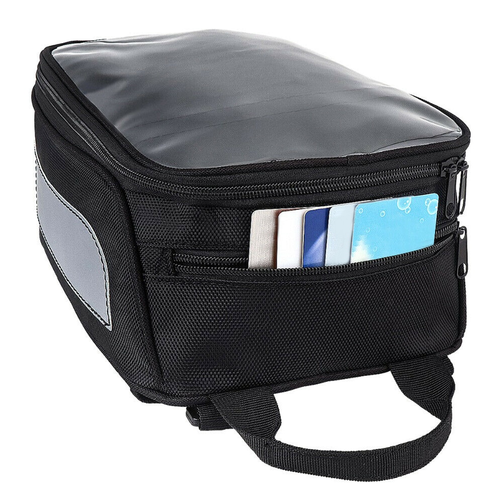Motorcycle Tank Bag Portable Phone Pouch Casual Accessories Storage Waterproof Zipper Closure Oxford Cloth With Magnetic